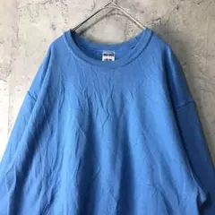 A3734古着　スウェット　ブルー　無地　90s Y2K