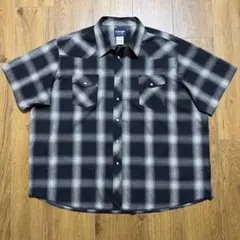 Wrangler オンブレチェック ウエスタンシャツ 半袖 3XL