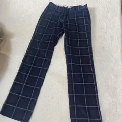 フィドラ　ゴルフパンツ　サイズ79ネイビー　紺　チェック　青　ブルー