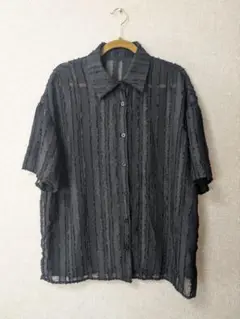 SHEIN シアー半袖シャツ 黒　大きいサイズ L XL
