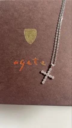 agete アガット☆silver ネックレス　クロスモチーフチャーム