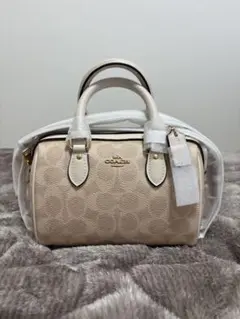 Coach ミニ ローアン クロスボディ バッグ・シグネチャー キャンバス