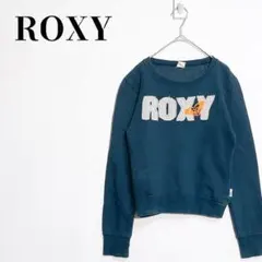 ROXY　ロキシー　ワッペンロゴ　スウェットトレーナー　長袖　サイズS　ネイビーのサムネイル