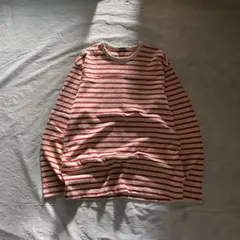 90s old uniqlo striped l/s tee vintage
