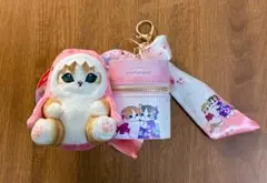 【タイトー限定】 mofusand 桜満開 マスコット スカーフ付きポーチ