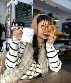 【新品】大人気完売品！dholic nugu ベーシックボーダーカーディガン