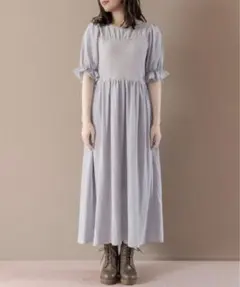 OLIVE des OLIVE ドッキングニットビスチェワンピース ブルー