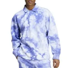 未使用！adidas　スウェット　トレーナー　襟付き　Lサイズ　タイダイ柄