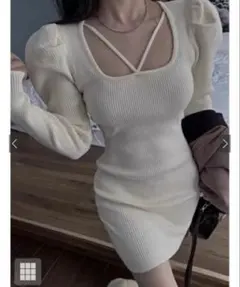 GRL ストラップネックパワショルニットミニワンピース［at2416］