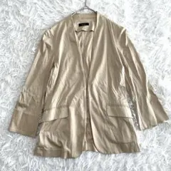 a.v.v アーヴェヴェ ノーカラージャケット S ベージュ オフィス 春 夏のサムネイル