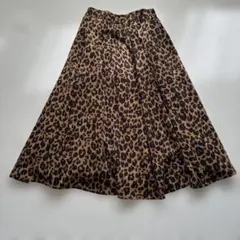 ヒョウ柄 フレアロングスカート