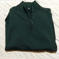 新品　ユニクロ今季メリノハーフジップセーター　ダークグリーンS（レディースML）