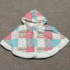 ベビーポンチョ フード付き パッチワーク　50cm-70cm