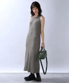 ★JEANASIS ジーナシス メランジニットノースリーブワンピース