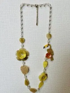 花と鳥モチーフ ネックレス