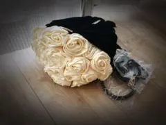 Barabelle バラベル 花束バッグ 黒縁バラ グレー - メルカリ