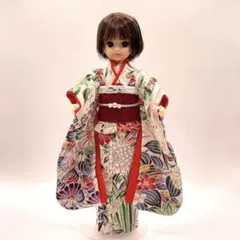 和人形〈着せ替えができる市松人形〉 Amazon | 【着せ替市松人形】【市松人形】12号市松：正絹別染霞