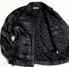 美品　M ナノユニバース 極暖サーモライト ラムレザーライダースジャケット