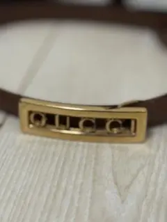 GUCCI グッチ　ヴィンテージ ベルト ゴールドロゴ バックル 本革