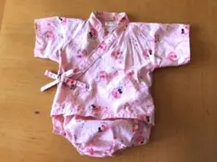 ロンパース 浴衣　女の子　金魚柄　祭り　70 甚平　ピンク