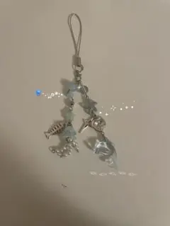 ビーズキーホルダー　ビーズチャーム　クラゲ　イルカ　海　ウィッシュコア