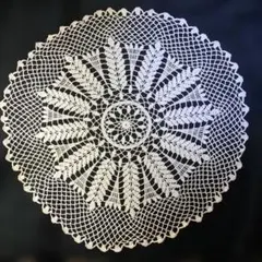 蕾絲編織 圓形墊 米色 46厘米