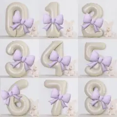 ナンバーバルーン0.1.2 リボンバルーン　誕生日　バースデー