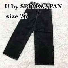 U by SPICK&SPAN ワイドデニムパンツ　ブラック　ハイライズ　26のサムネイル
