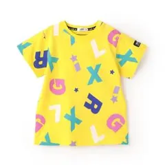 新品未使用 120cm エックスガールステージズ カラフルロゴ総柄半袖ワンピース