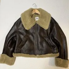 ZARA ブラウン ショート丈ムートンコート M ダブルフェイスジャケット