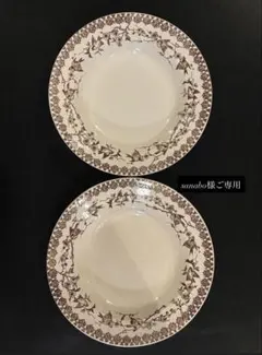 sanabo様ご専用　アンティークプレート つばめブラウン2枚　つばめブルー2枚