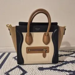 CÉLINE ハンドバッグ ラゲージナノショッパー トリコロール