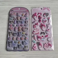 正規品⭐︎マイメロ　クロミ　コットンパフィーシール　ジュエルマシュマロステッカー