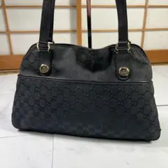 GUCCI グッチ トートバッグ GGキャンバス ブラック 肩掛け可能