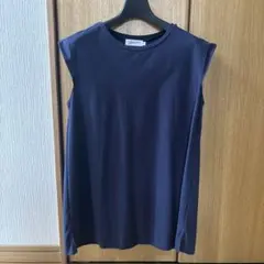 Dessin ネイビー ノースリーブ タックデザイン