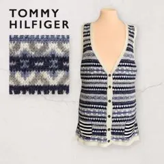 TOMMY HILFIGER ノルディック柄 ニットベスト フリー