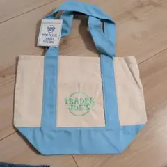 新品 タグ付 トレーダージョーズ ミニパステル キャンバストートバッグ　ブルーのサムネイル