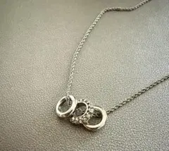 新品未使用☆シルバー 3連リング　ネックレス 3連 シルバー オケージョン