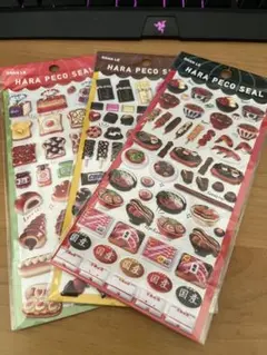 【新品】食べ物シール 3枚セット 焼肉 パン スイーツ ぷくぷく