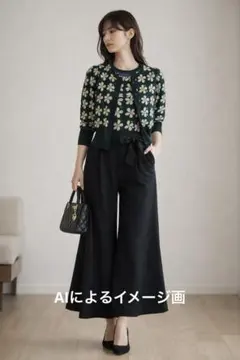 ⛄️M’S GRACY エムズグレイシー 38フレア パンツ 黒リボン 付き日本製