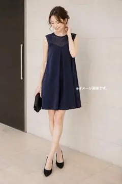 ✨LAGUNAMOON ラグナムーン ワンピース ネイビー デコルテメッシュ✨のサムネイル