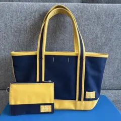 PORTER GIRL BOYFRIEND TOTE ネイビーイエローポーチ付き