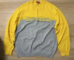 Supreme クルーネックニット イエロー グレー Lのサムネイル
