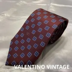 VALENTINO VINTAGEイタリア製　シルクネクタイ ボルドー 小紋柄のサムネイル