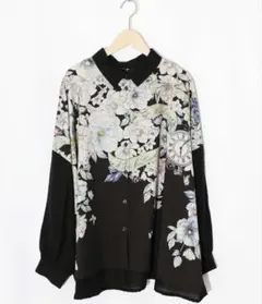 イズスカラー isscolar 562215：お花いっぱい アンティーク調シャツ