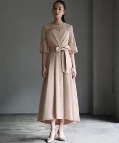 ✨新品✨ GIRL レース切替えビスチェ風 ロング 結婚式 ワンピース