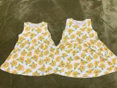 子ども用ワンピース　ひまわり　ワンピース　お揃い　子ども服　姉妹　オソロコーデのサムネイル