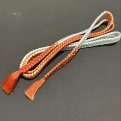 オレンジと白の帯締め