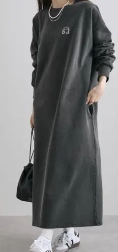 PUAL CE CIN(ピュアルセシン) 裏起毛スウェットワンピース