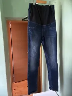 マタニティデニムパンツ 伸縮性ウエスト